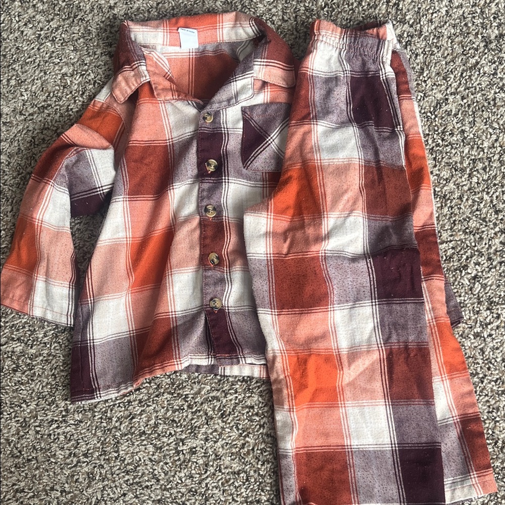 Old Navy Kids Plaid Matching Set - Orange and Purple